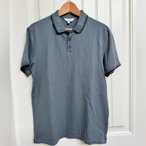 Club Monaco Grey Cotton Pique Polo Shirt. Size M